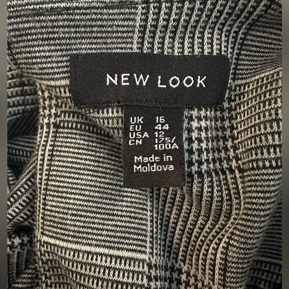New Look Dress midi plaid houndstooth SZ 12 - Picture 4 of 5